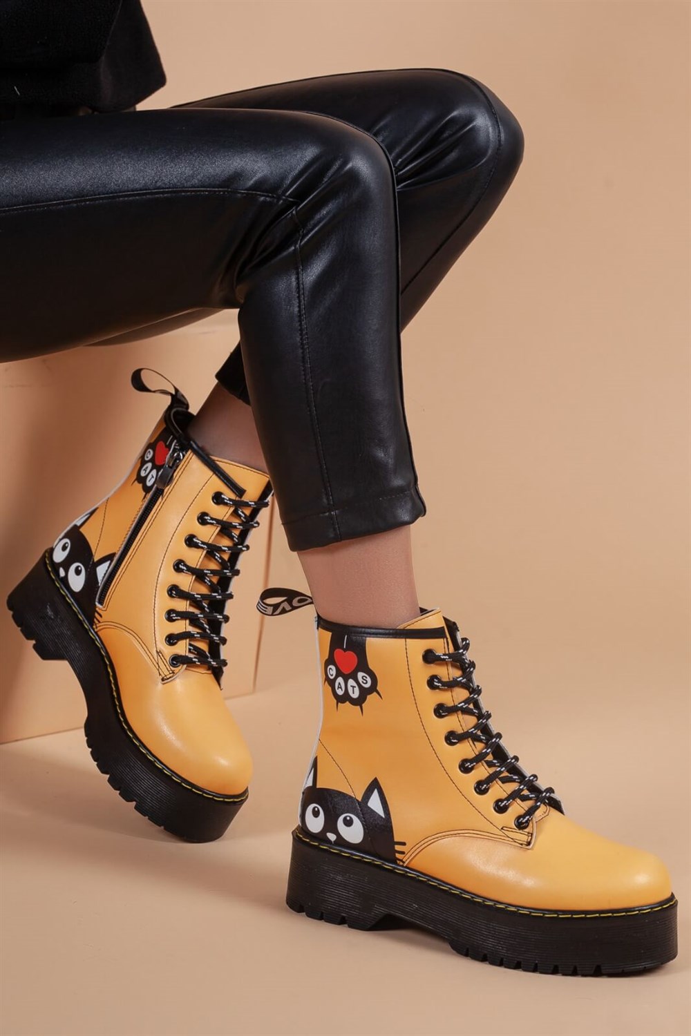 CAT THEMED LADY WOMEN'S POSTAL BOOTS