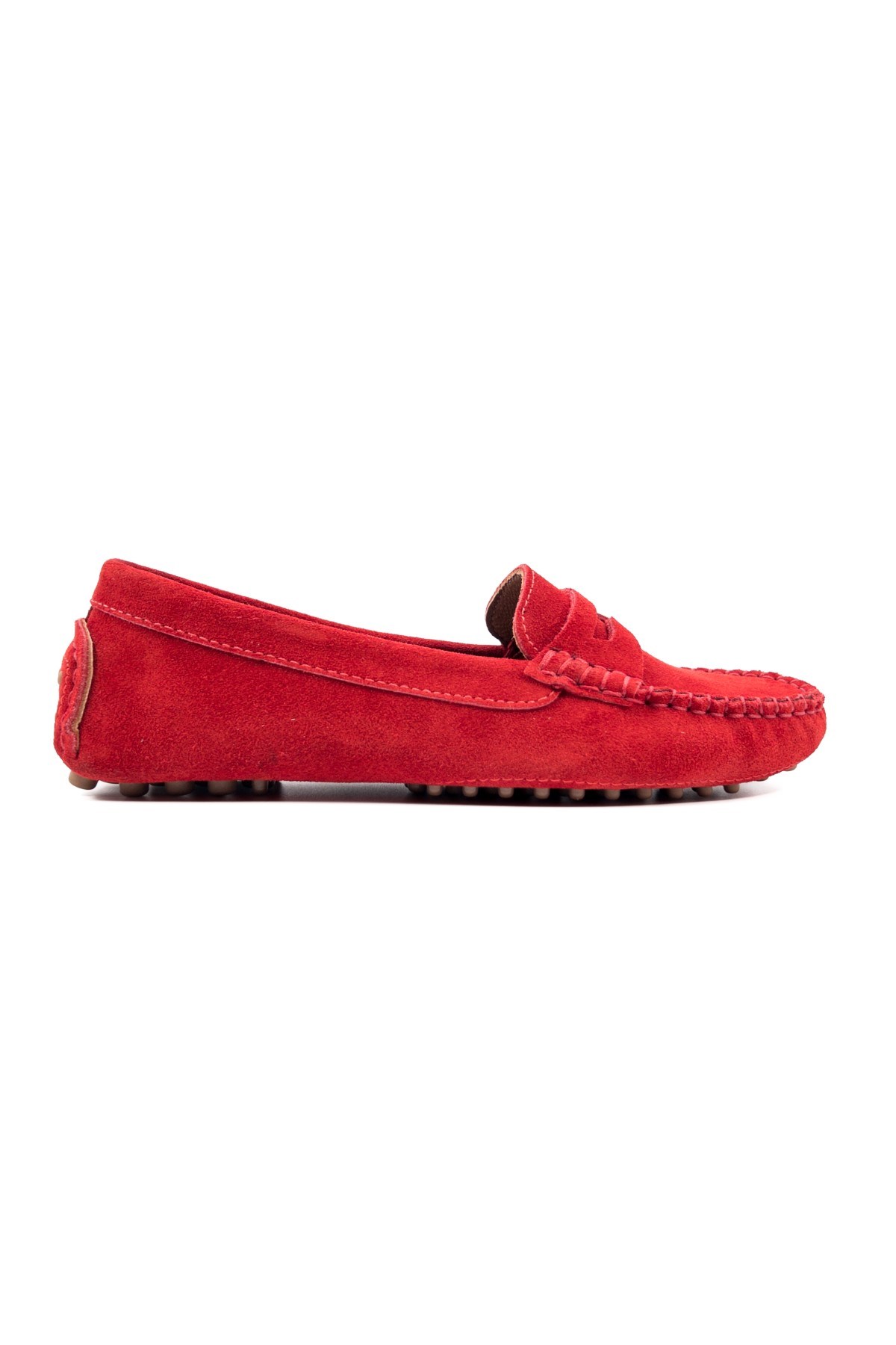 Didyma Women's Red Genuine Suede Leather Loafers