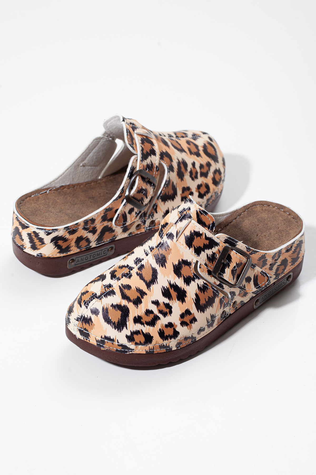 Orthopedic Anatomical Perforated Breathable Premium Leopard Women's Sabo Slippers