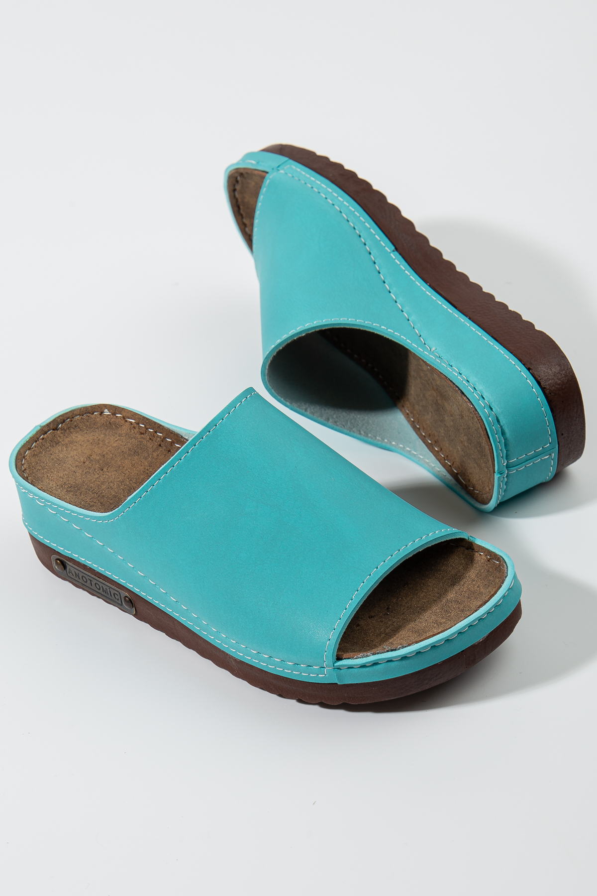3116 Turquoise Open Toe Premium Soft Sole Orthopedic Slippers Women
