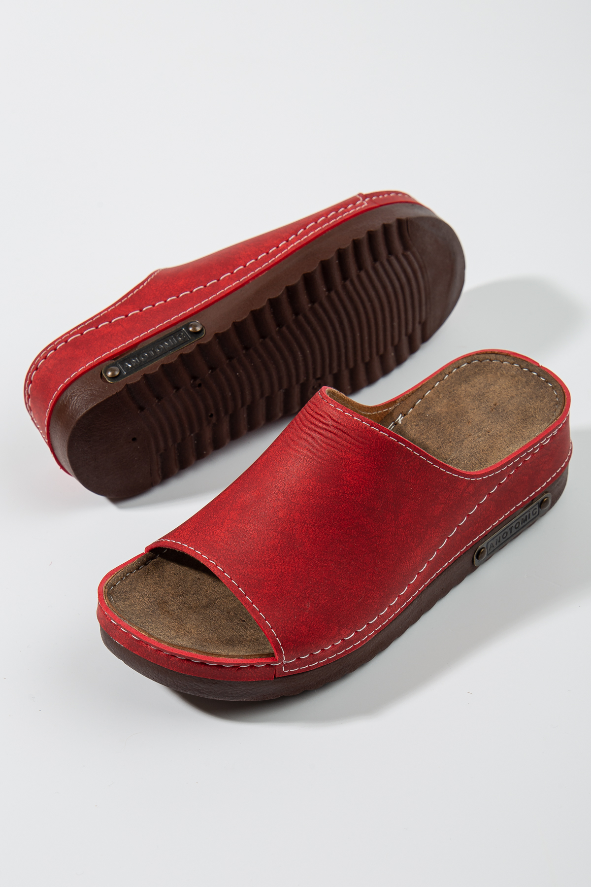 3117 Red Open Toe Premium Soft Sole Orthopedic Slippers Women