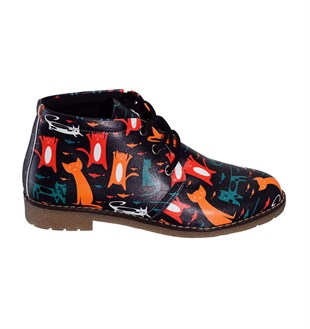  Cat Printed Women's Poppies Boots