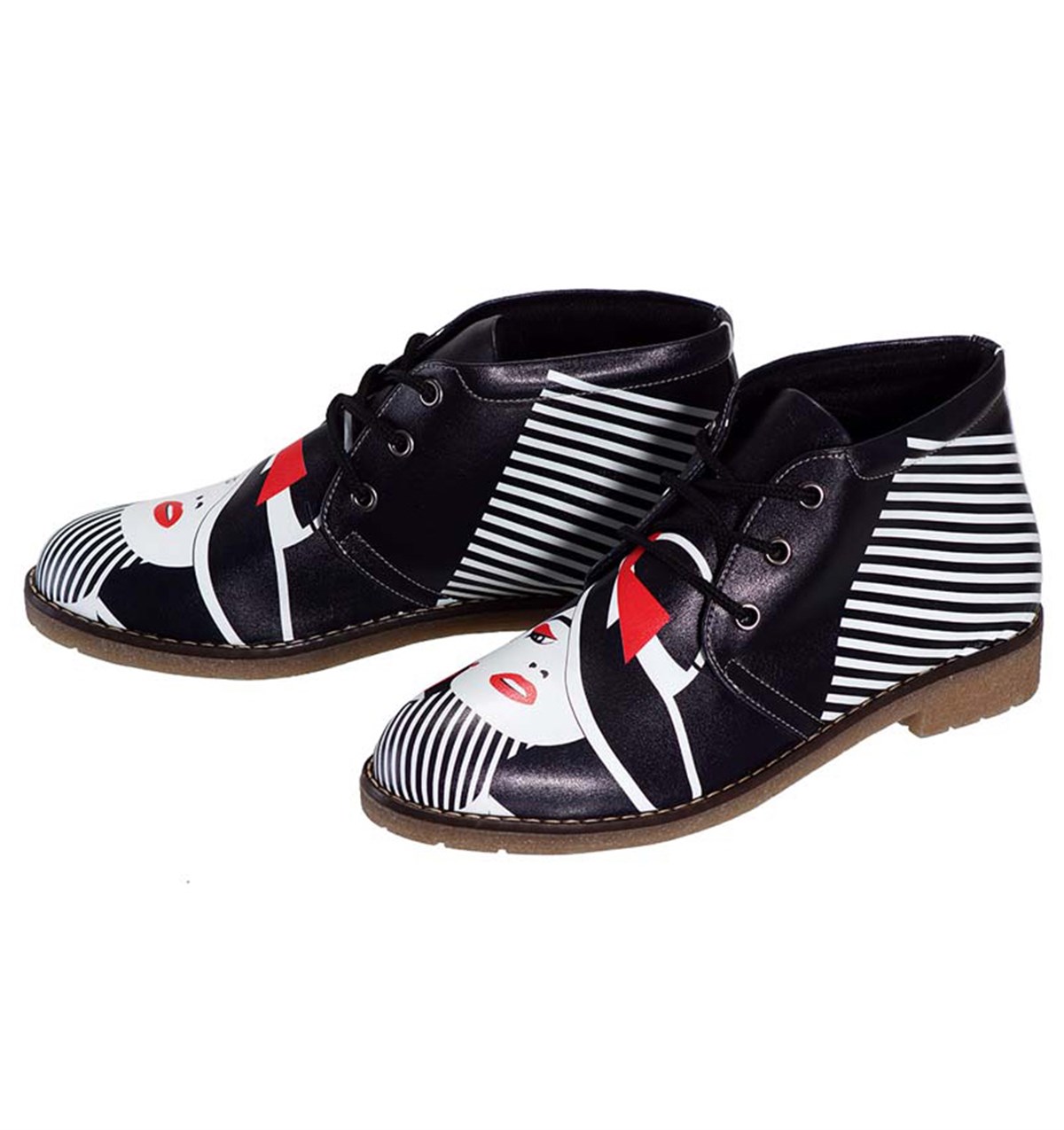Printed Black and White Patterned Women's Poppy Boots