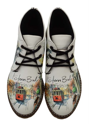  Istanbul Themed Printed Women's Poppies Boots