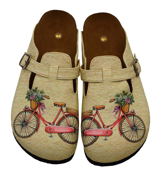 Pink Bicycle Themed Special Design Sabo Slippers 5011