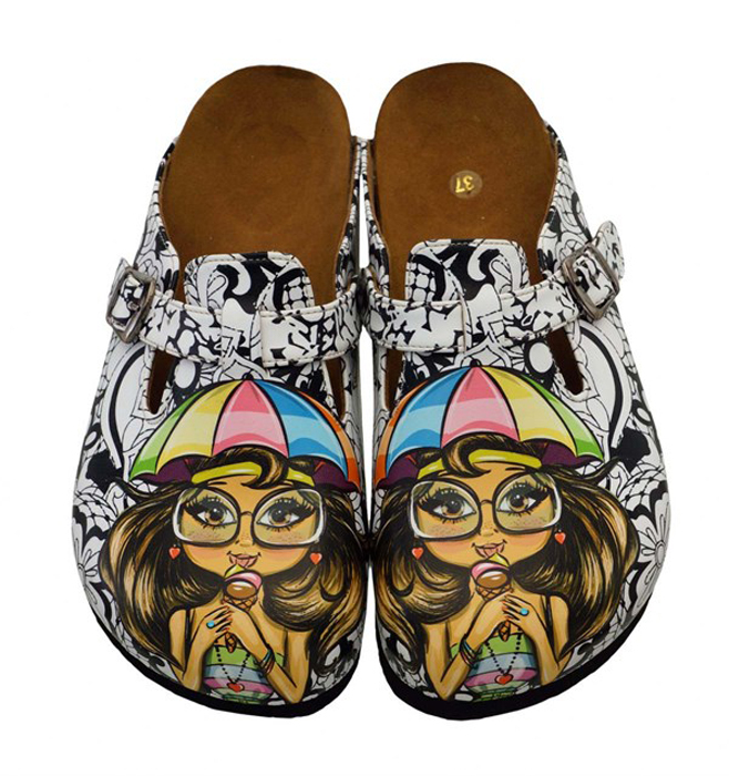 Girl With Glasses Themed Special Design Sabo Slippers