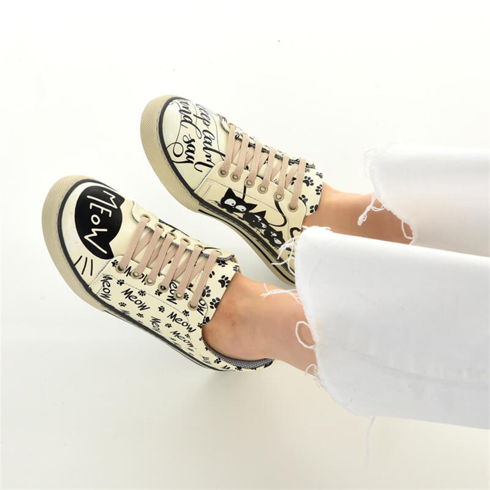 Meow Themed Special Design Women's Sneakers