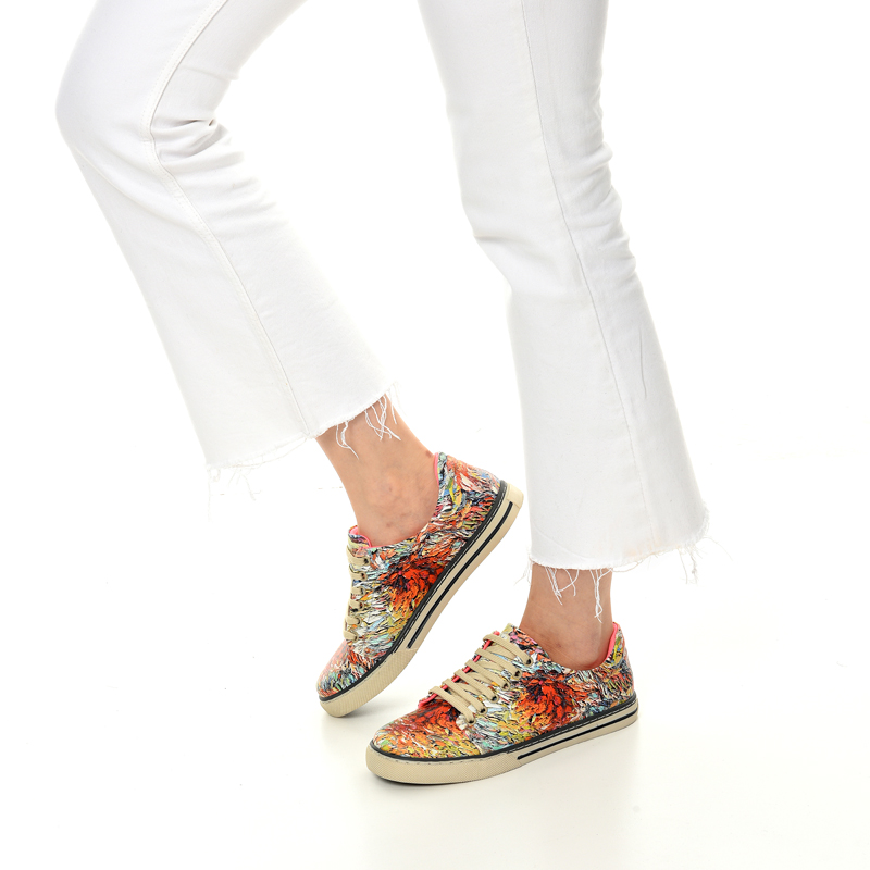 MIXED PATTERN SPECIAL DESIGN WOMEN'S SNEAKERS