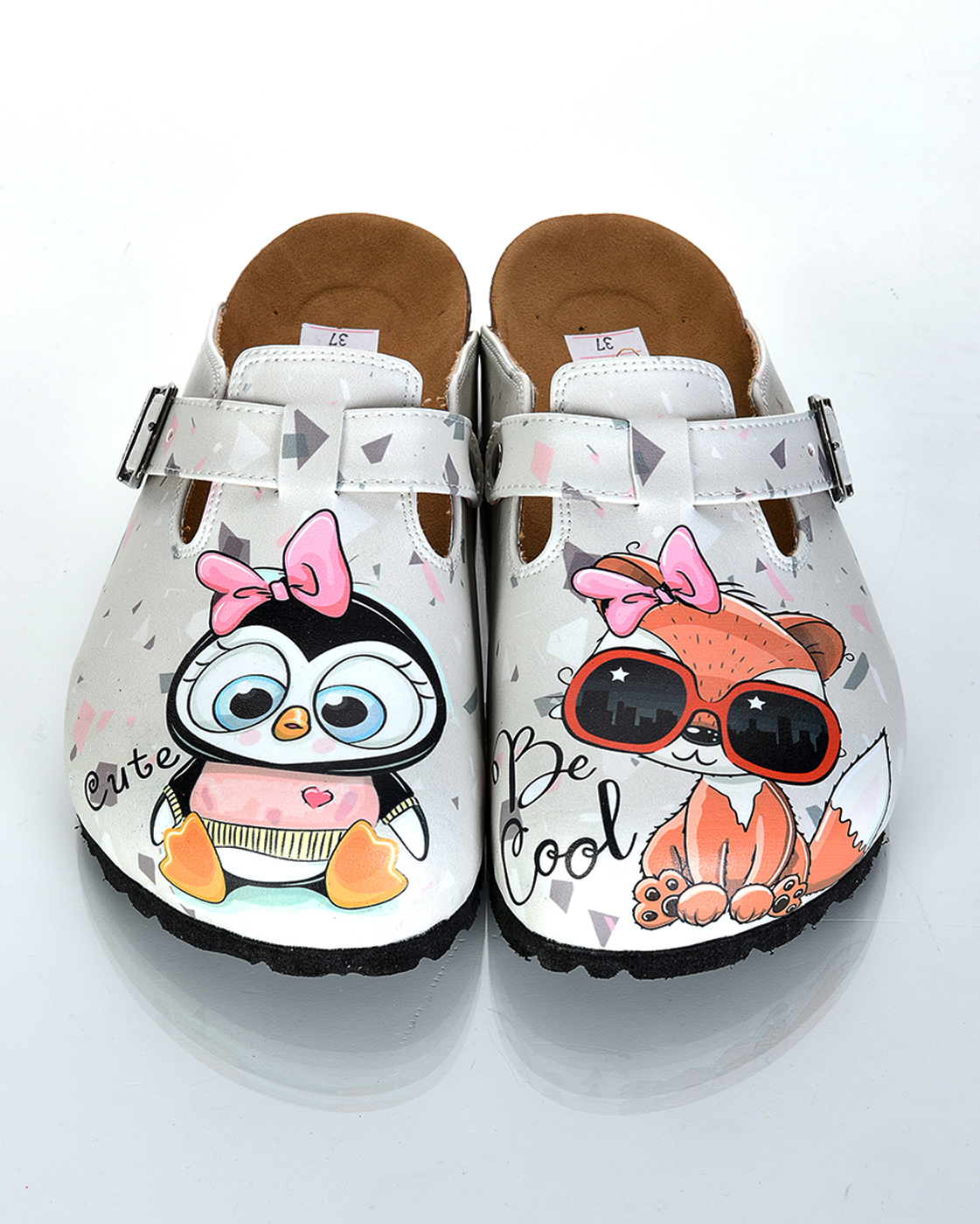 Penguin And Fox Woman Sabo Slippers