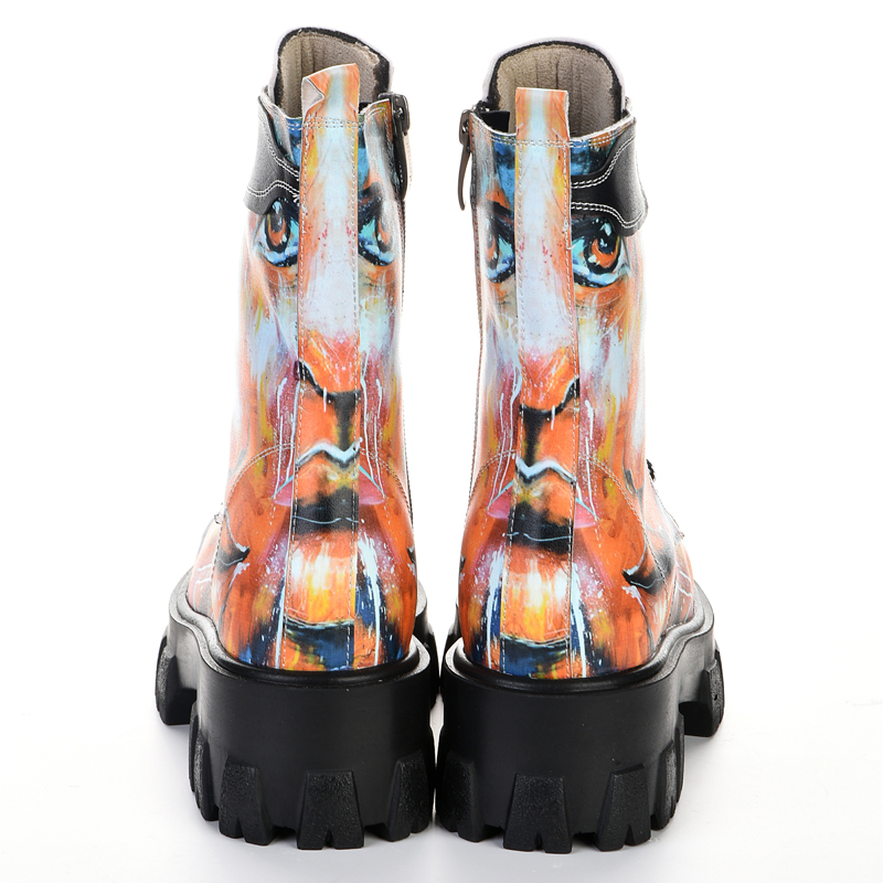 orange high sole women's boots