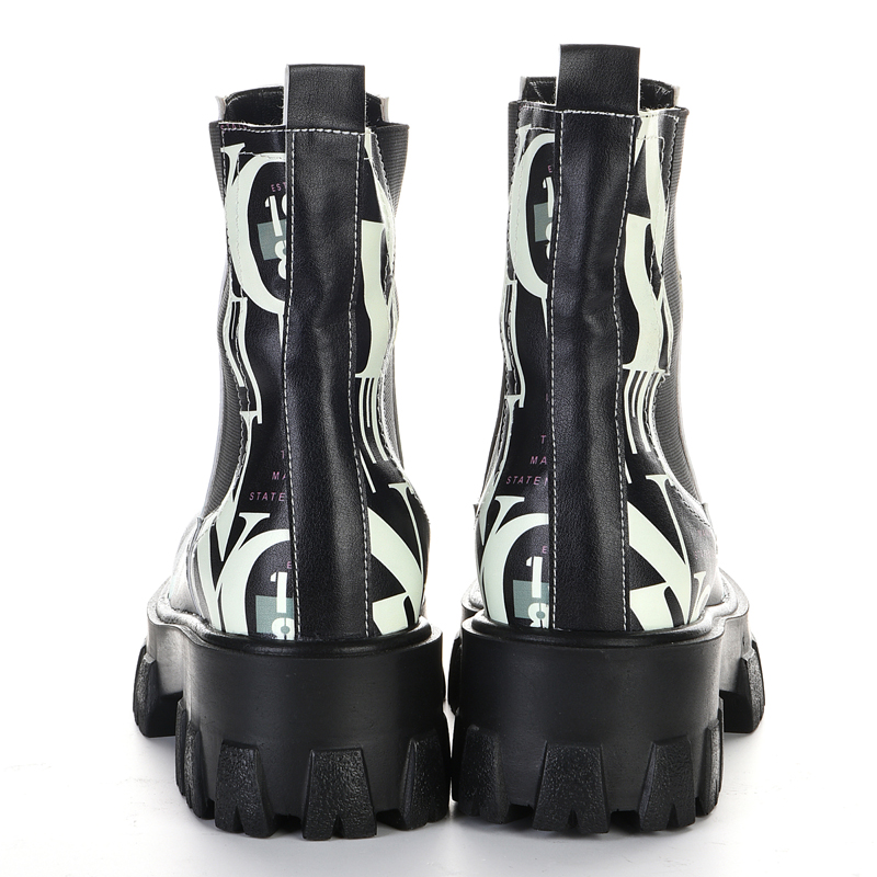 Black high sole women's rubber boots
