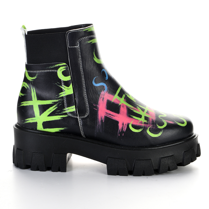 Black High-Sole Rubber Boots