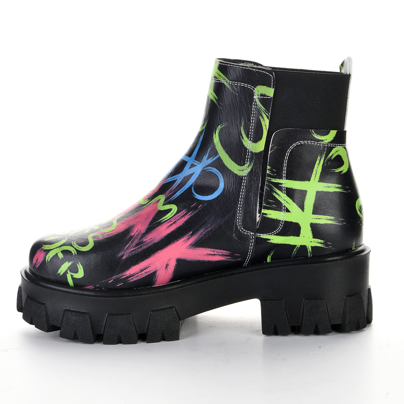 Black High-Sole Rubber Boots