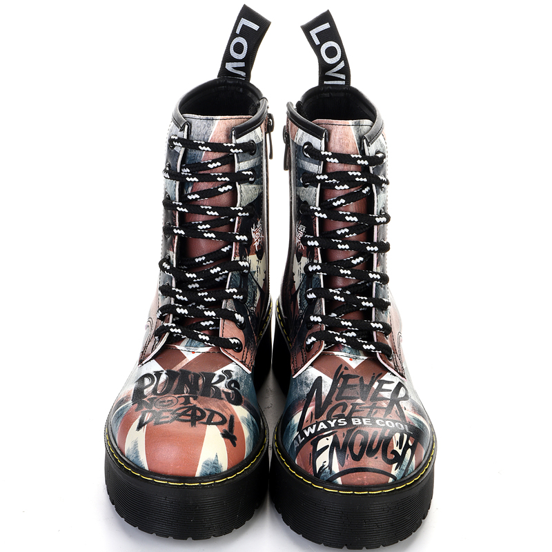 Women's high-sole lace-up boots