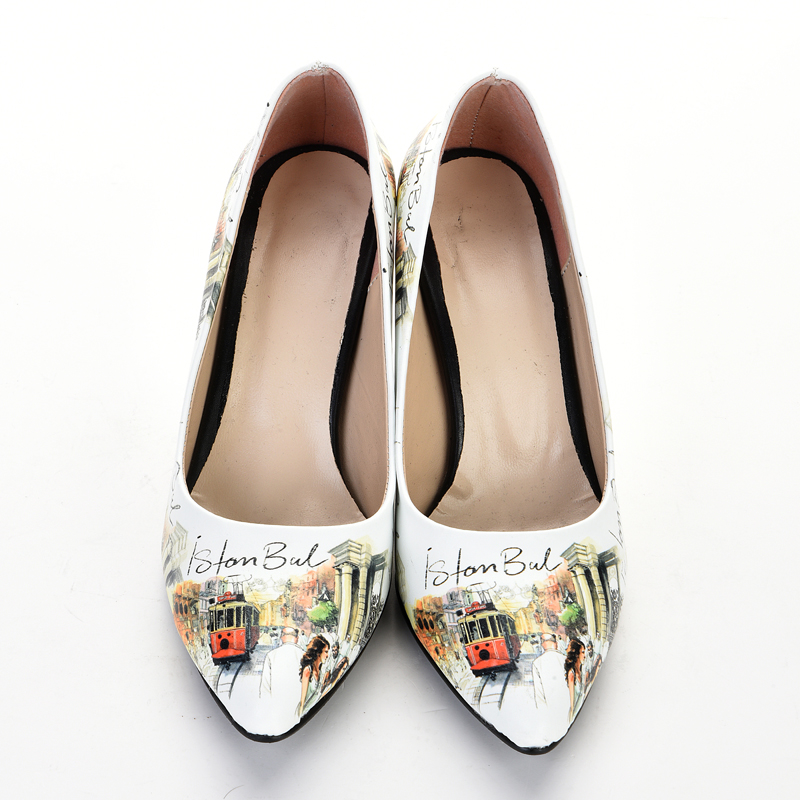 Istanbul Patterned Thick Heeled Shoes