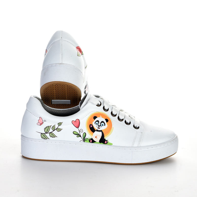 white panda print women's sneakers shoes