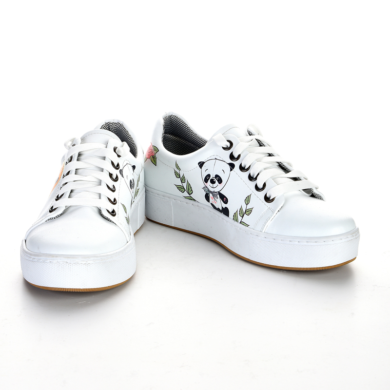 white panda print women's sneakers shoes