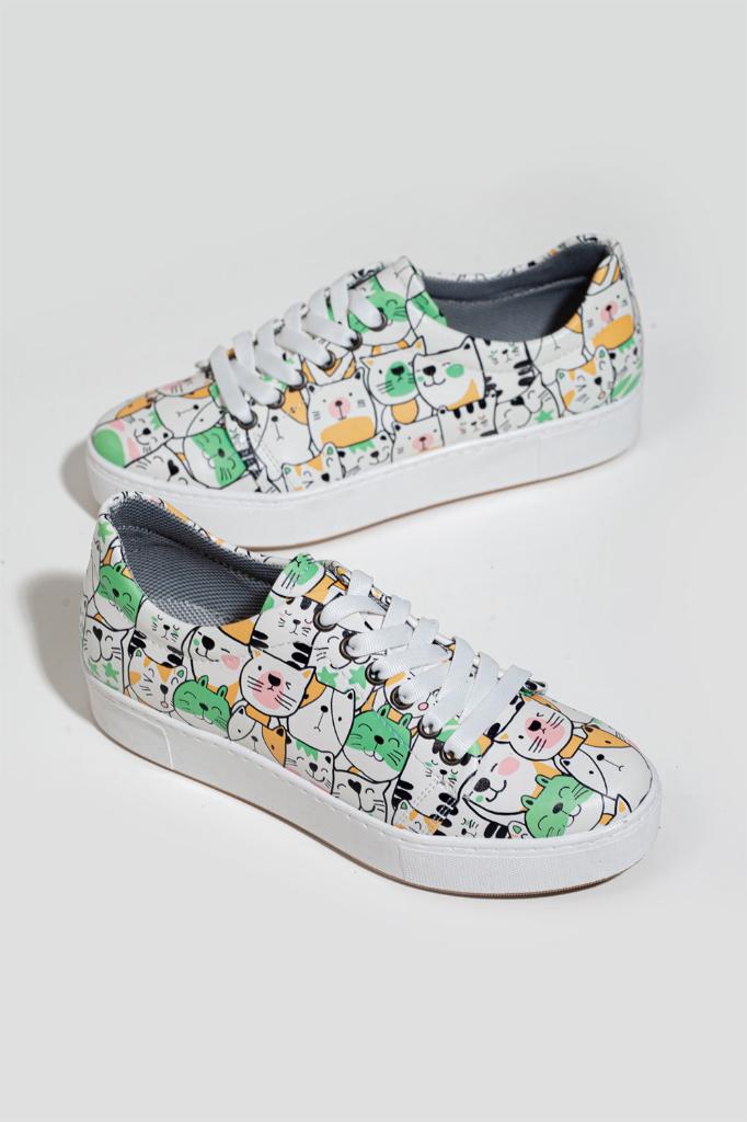 Colourful Cat Sneakers