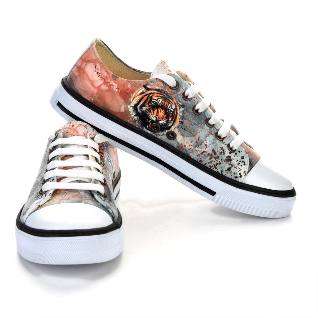 Tiger Unisex White Sneakers Casual Sneakers 7002
