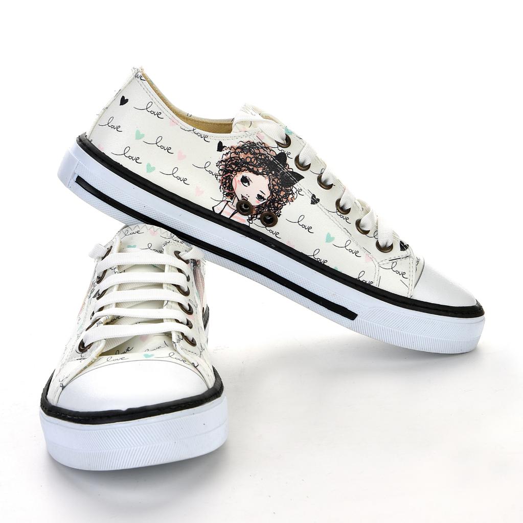 Love Unisex White Sneakers Casual Sneakers 7003