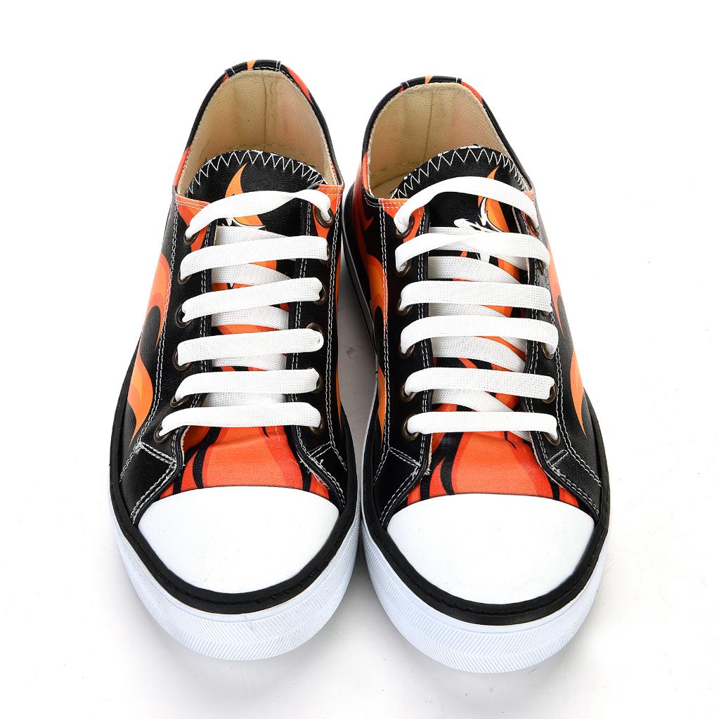 7012 Fire Flame Unisex White Sneakers Casual Sneakers