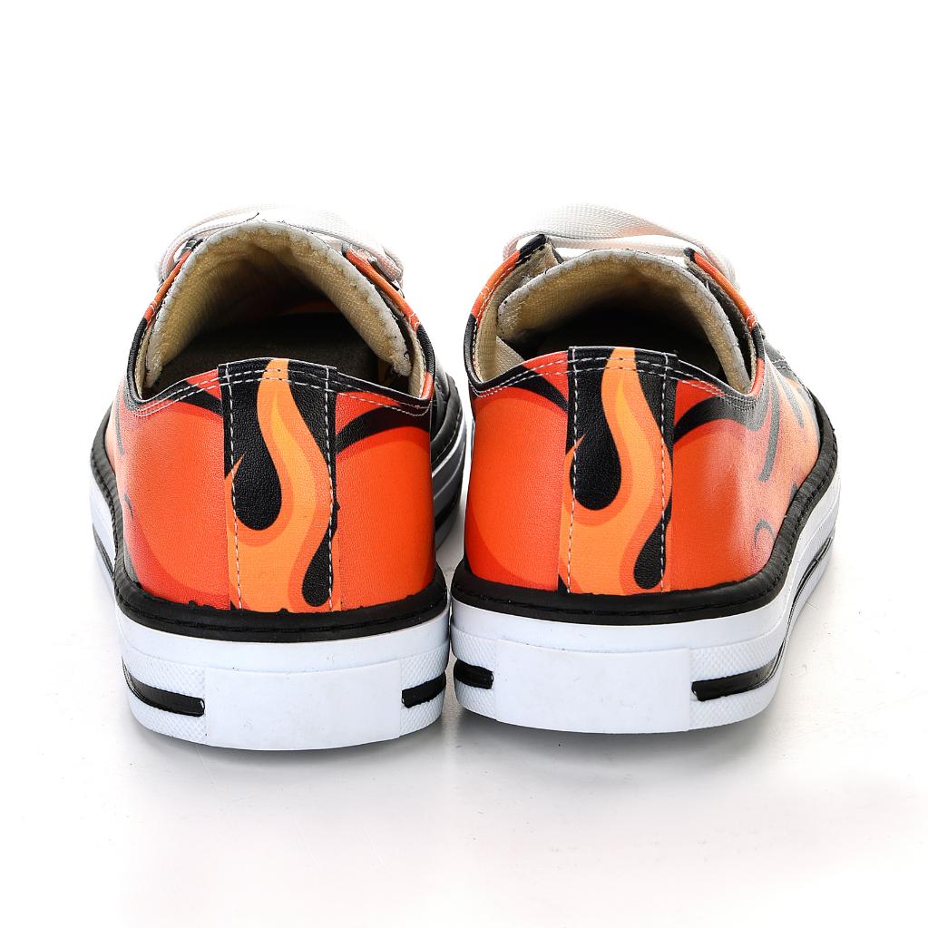 7012 Fire Flame Unisex White Sneakers Casual Sneakers