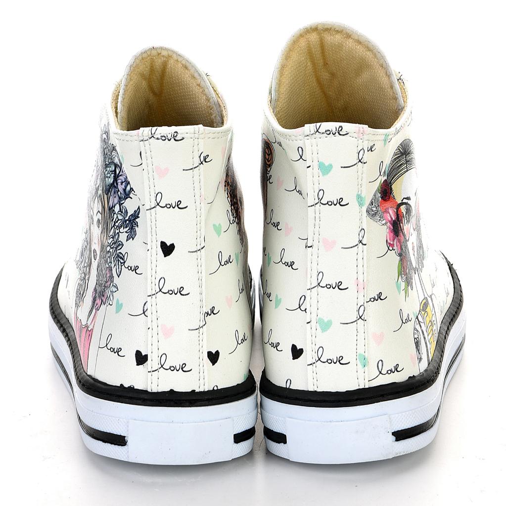 Love Girls Unisex White Sneakers Casual Boots Sneakers 7101
