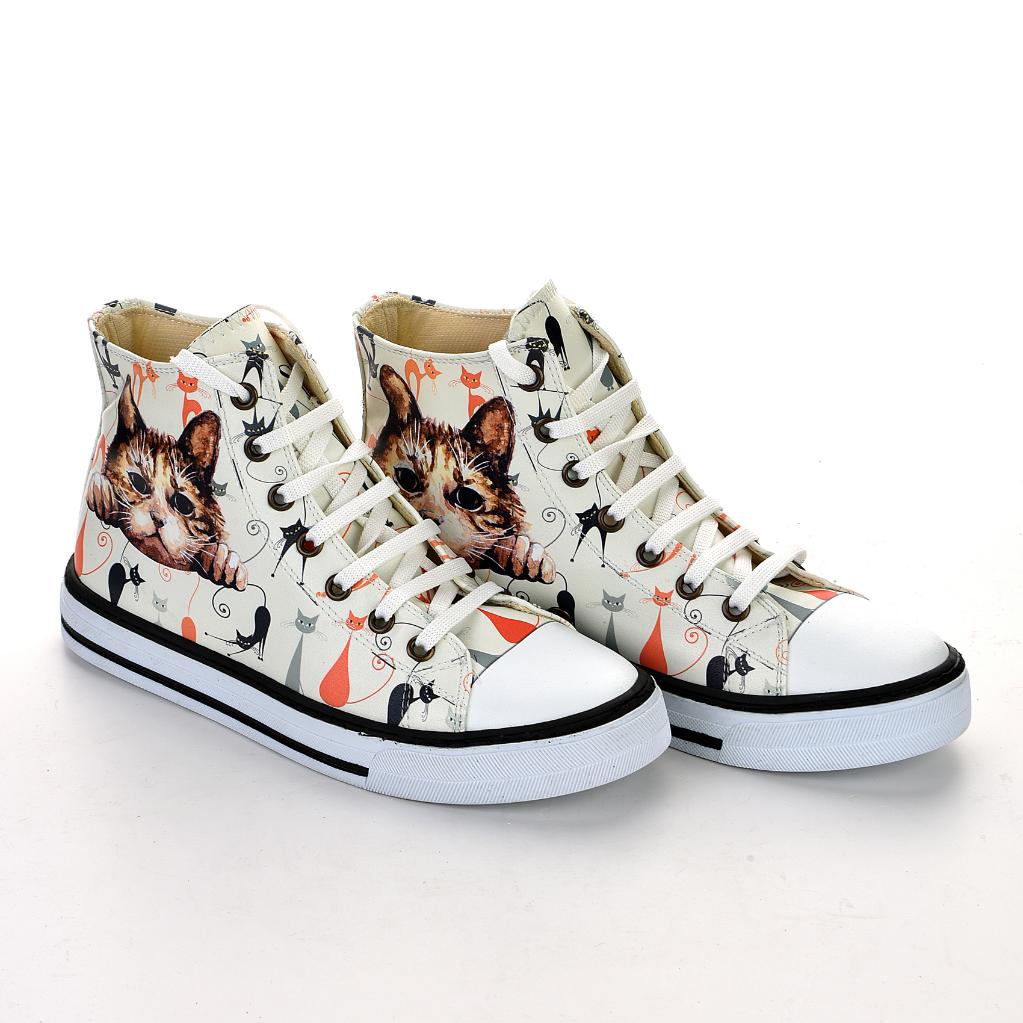 Cats Unisex Black White Sneakers Casual Boots Sneakers 7105