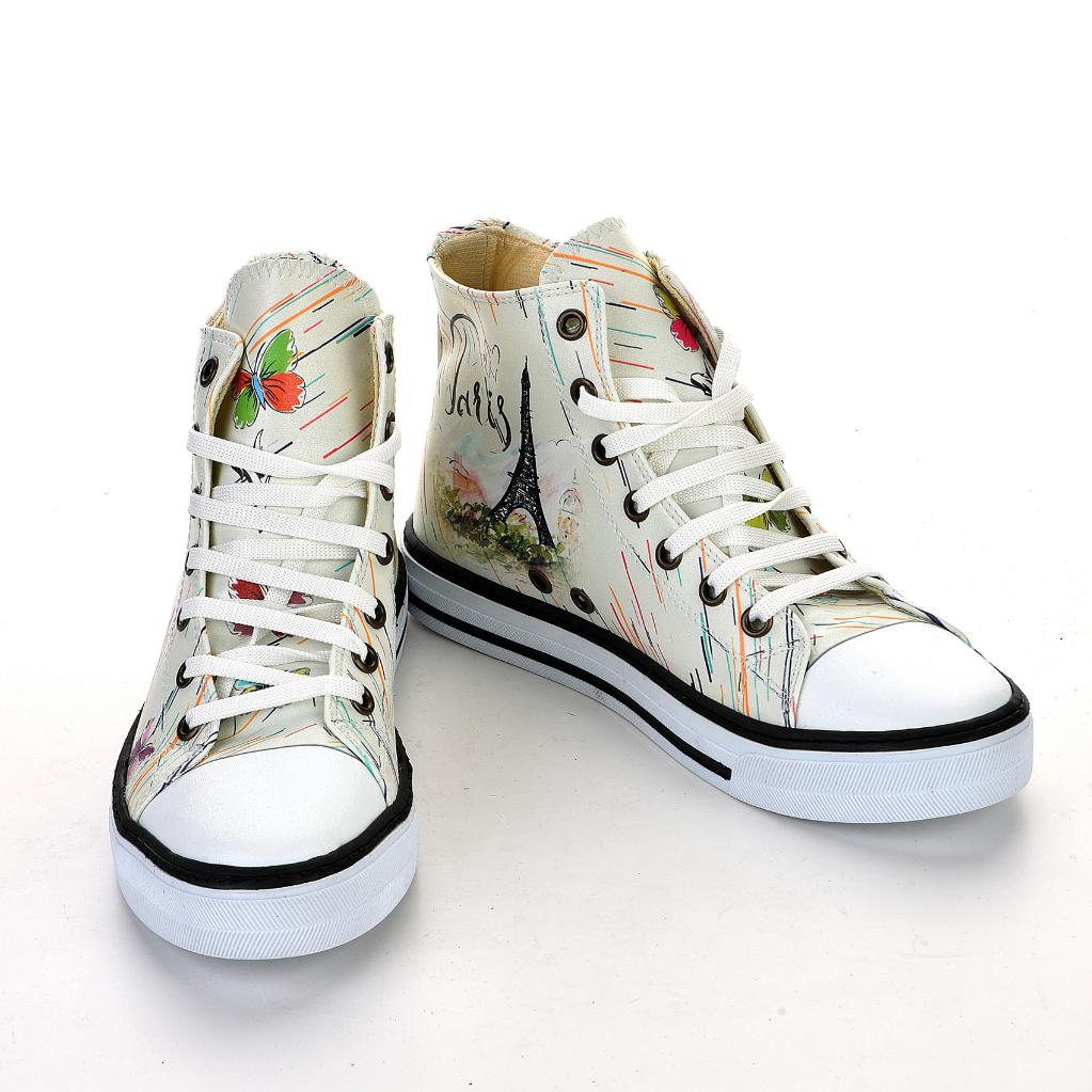 Paris White Sneakers Casual Boots Sneakers 7109