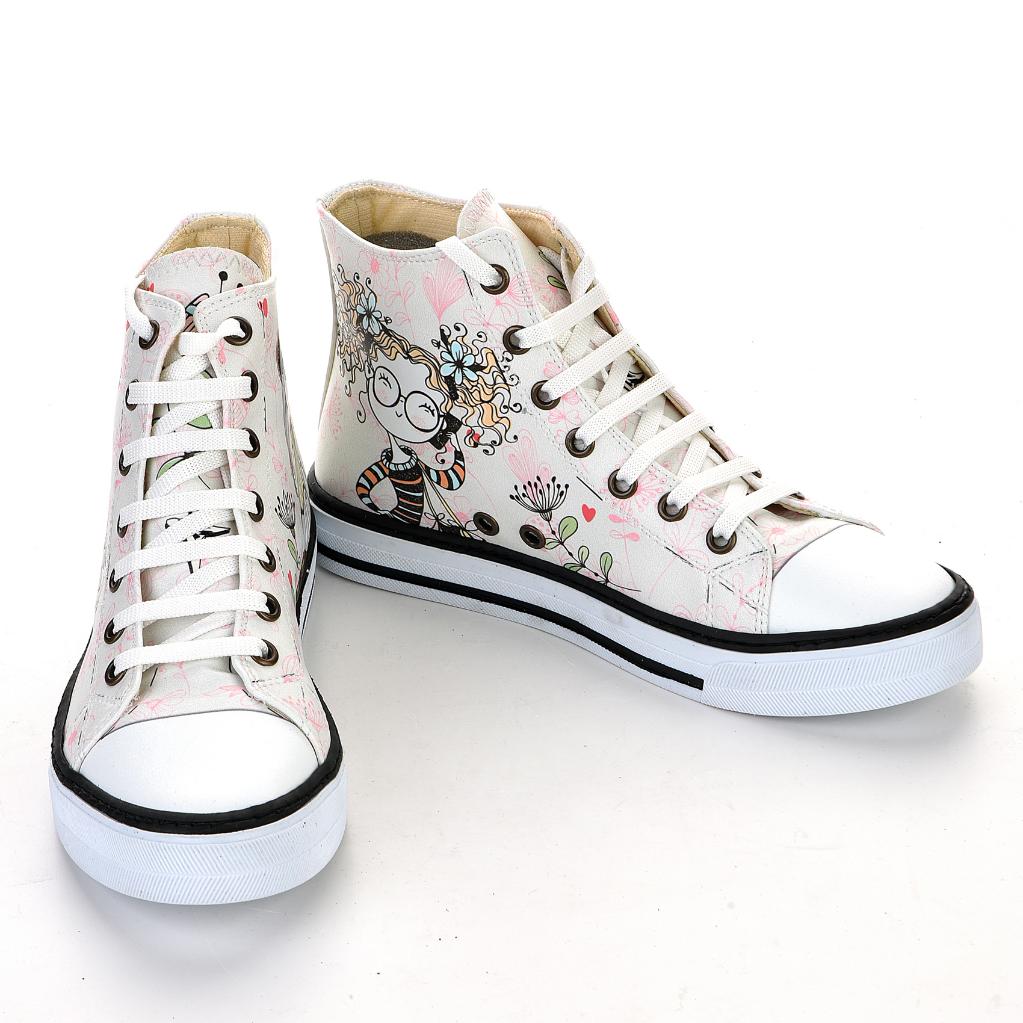 7111 Happy Girls White Sneakers Casual Boots Sneakers Non-Slip Sole