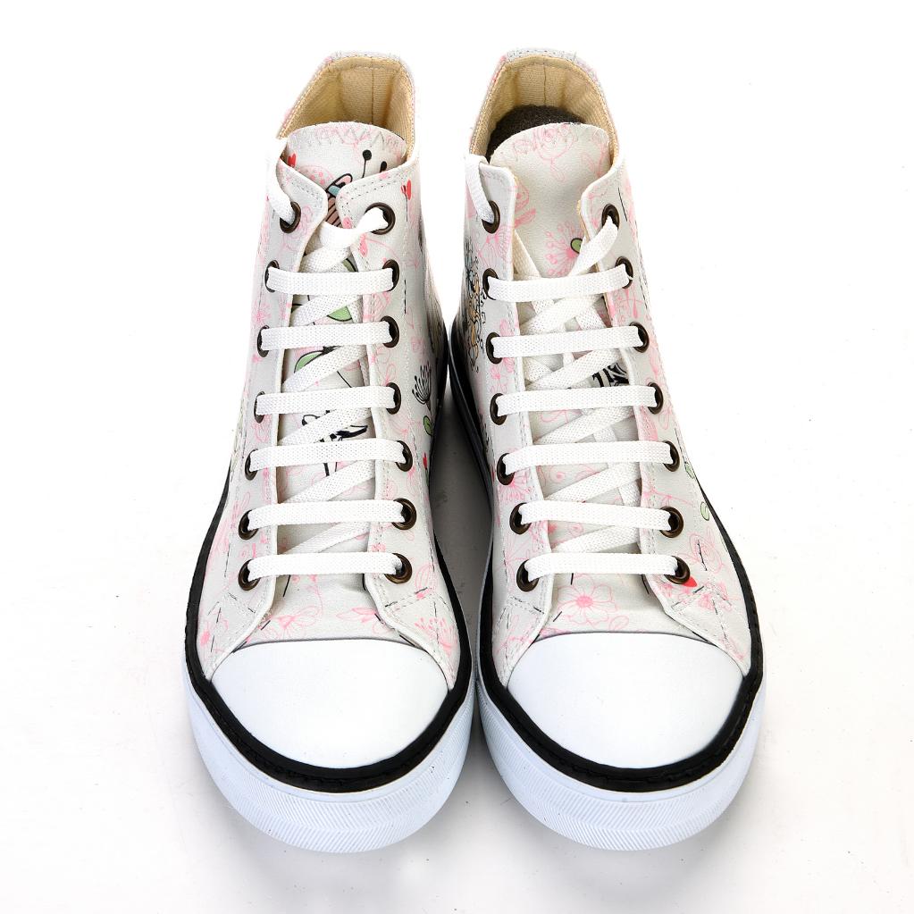 7111 Happy Girls White Sneakers Casual Boots Sneakers Non-Slip Sole