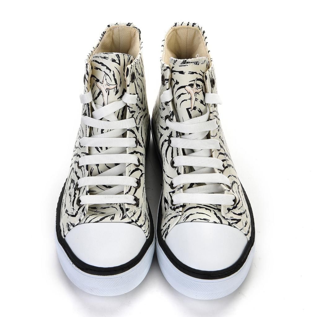 7119 3D Cat Black White Unisex Sports Shoes Casual Boots Sneakers Non-Slip Sole