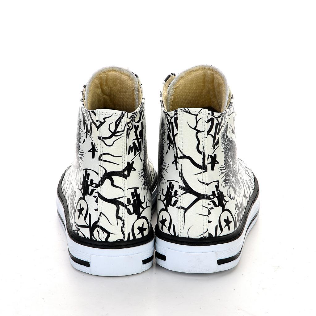 7124 Cat White Black Unisex Sneakers Casual Boots Stitched Sneakers